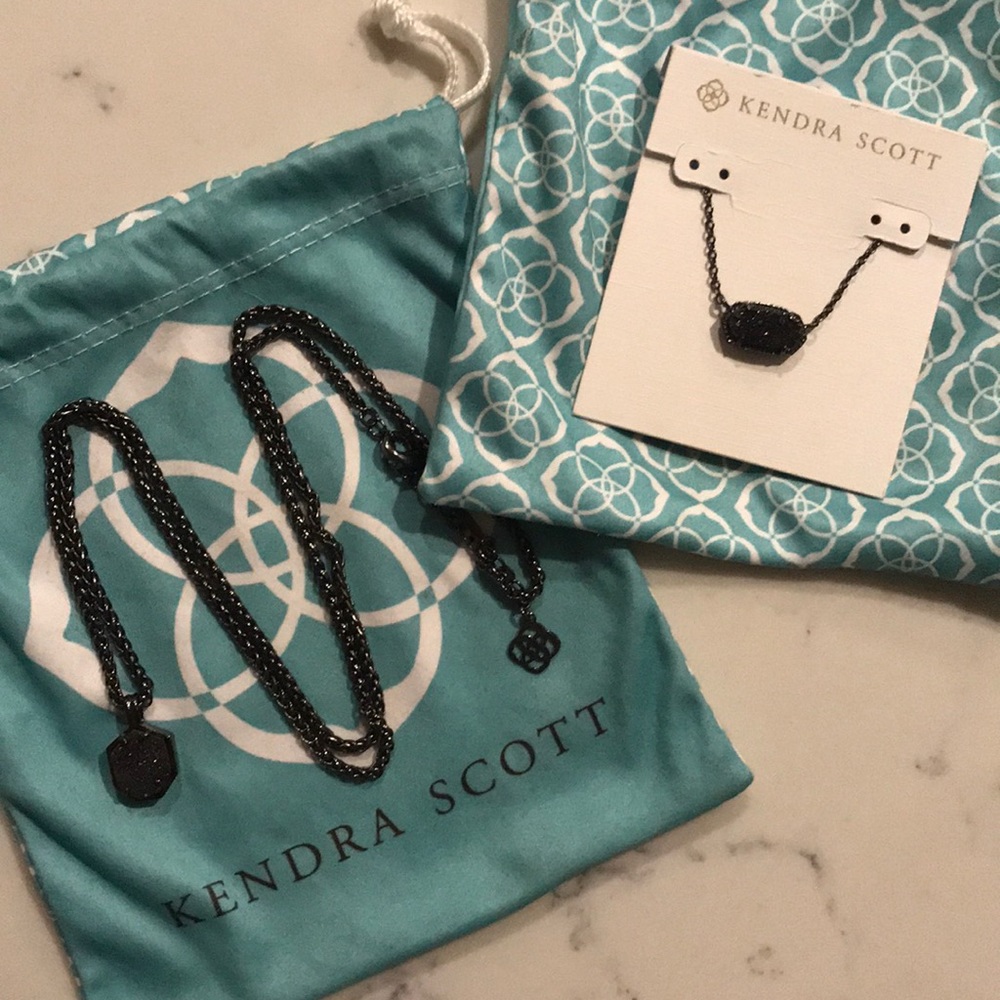 Kendra Scott Gunmetal Oliver & Elisa Necklace Set - FIRM - sold as set